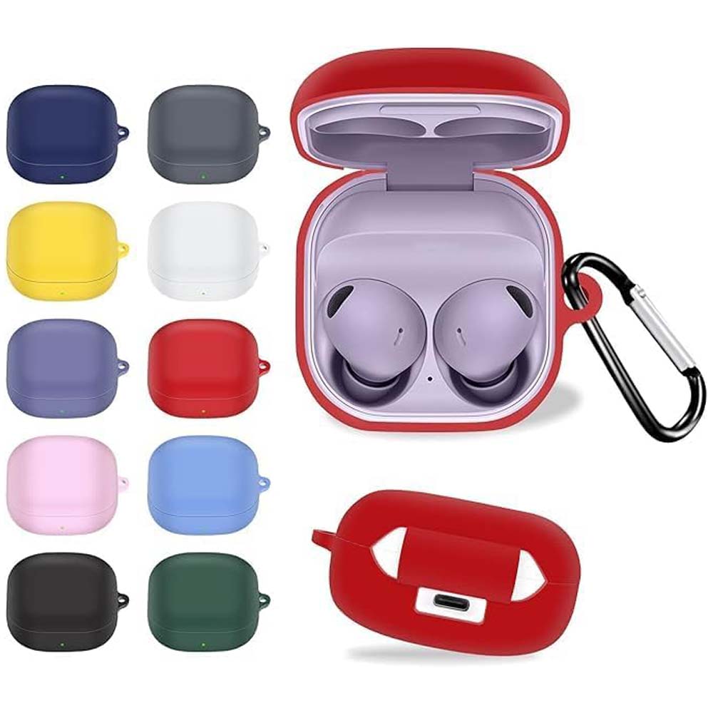 Silicone Case Compitable for Samsung Galaxy Buds 2 Pro/2/Pro/Live - Shockproof Protective Cover with Keychain for Earbuds, Durable & Stylish (Multi)