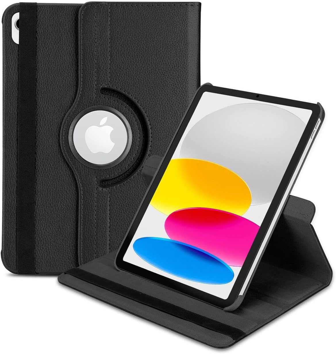 iPad 10th Gen 10.9" Leather Case - 360° Rotating Smart Cover with Auto Sleep/Wake & Multi-Angle Stand (Multi Colour)