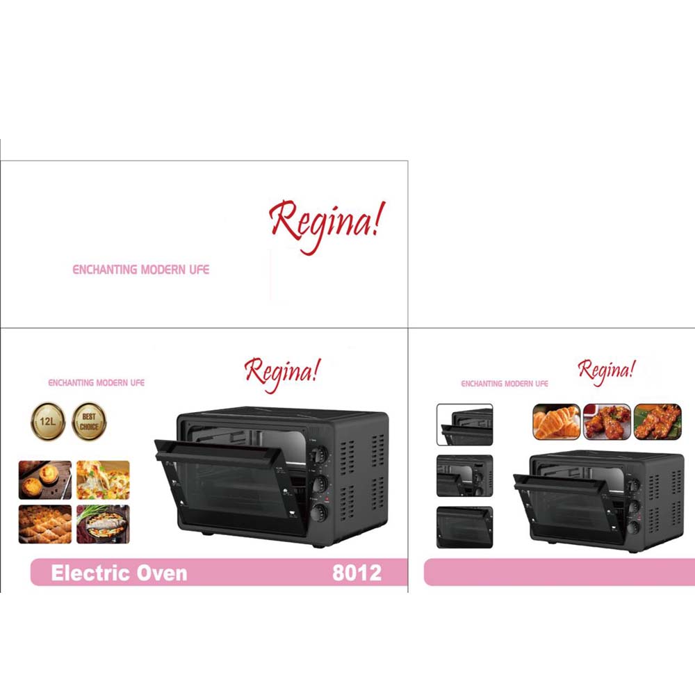 Multi-Function Electric Oven | 12L Mini Air Fryer Chicken Oven | Portable Tabletop Baking Oven with Bakeware & Rack | High-Temperature Mini Cake Oven for Home & Commercial Use (Red)