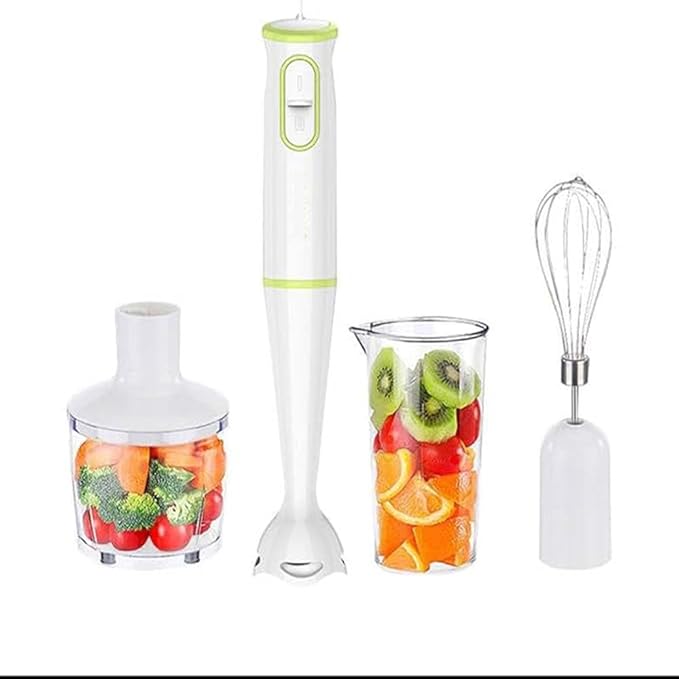 Multi-Function 4-in-1 Portable Electric Juicer and Blender – Handheld Food Chopper for Home Use with Dual Speed and Whisk for Shakes, Smoothies, Baby Food, Soups, and More