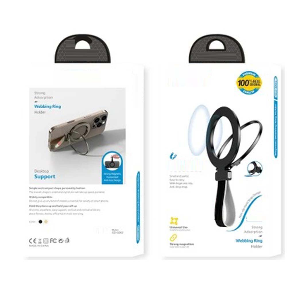GD-G062 2-in-1 Finger Ring Stand - Magnetic Phone Grip & Kickstand, 360° Rotating Phone Holder for All Smartphones