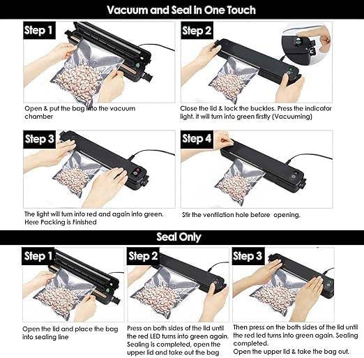 Powerful 90W Vacuum Sealer Machine | Automatic Air Sealing for Fresh Fruits, Meats, and Vegetables | Keep Food Fresh Longer