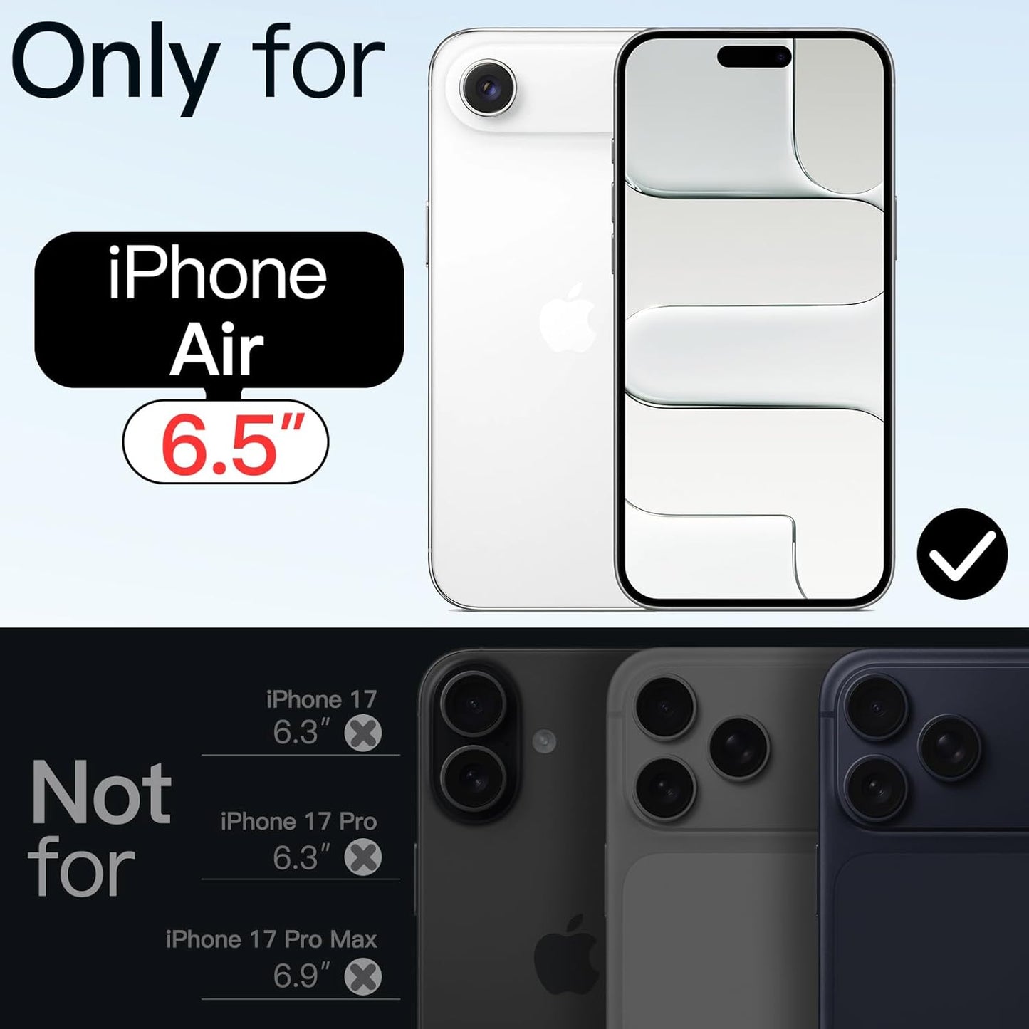 Magnetic Case for iPhone 17 Air - MagSafe Compatible, Shockproof Clear Bumper Cover, Anti-Scratch Back for 6.5" Display