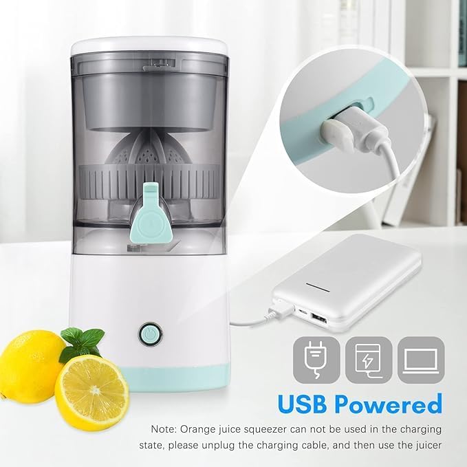 Electric Orange Juicer – Portable, Hands-Free Citrus Juicer for a Variety of Fruits, USB Powered with Easy Maintenance