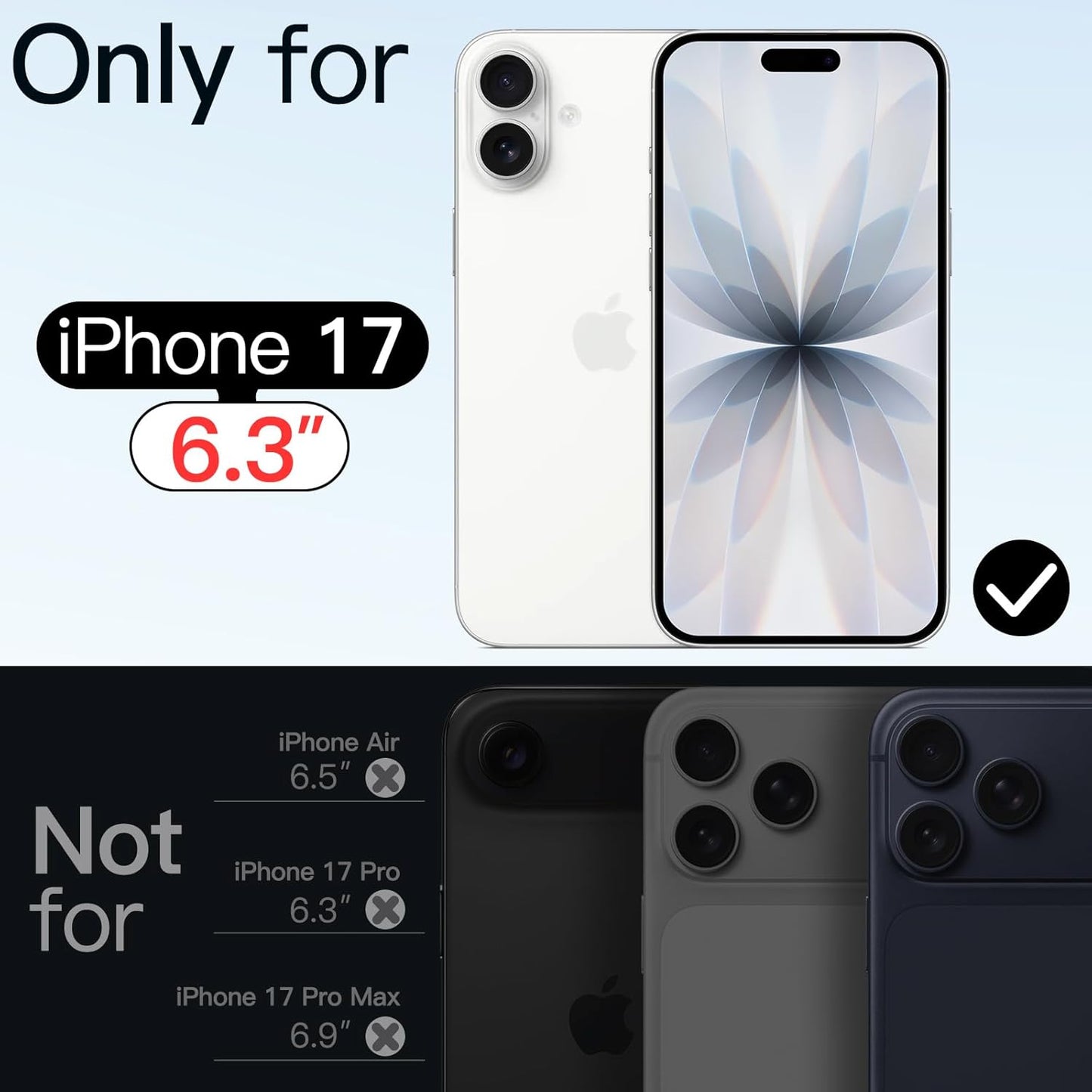 Magnetic Case for iPhone 17 6.3" - MagSafe Compatible, Shockproof Bumper, Anti-Scratch Clear Back (Transparent Design)