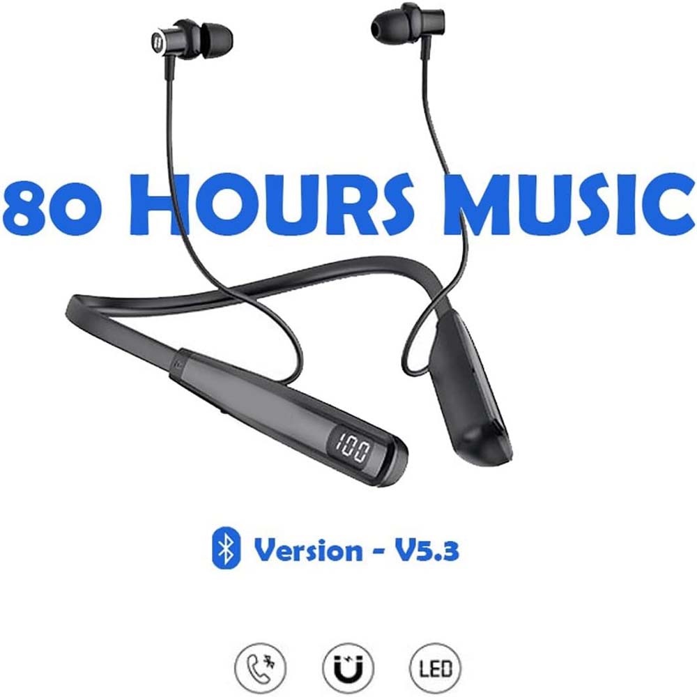 OSP 3 Bluetooth Neckband - 50H Playtime, Stereo Sound, TF Card Support, BT 5.4, Type-C Charging (Skin-Friendly)