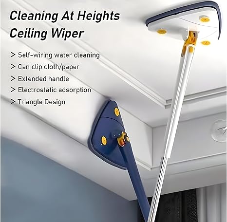Rotatable Adjustable Triangle Cleaning Mop | Stainless Steel Long Handle for Easy Cleaning