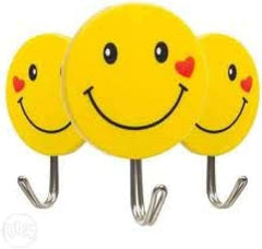 Wall Hanging Hook Set | 9-Piece Emoji Face Hooks with Strong Poster Adhesive