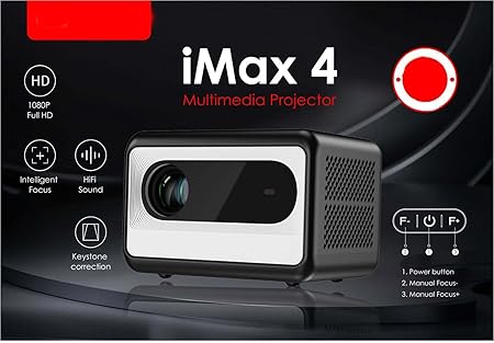 iMax 4 Smart LCD Projector – 1080P HD Multimedia Home Theater Cinema Experience with HDMI & Bluetooth Connectivity (Multi)