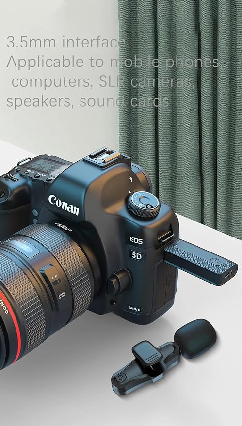 K35 Pro Wireless Lavalier Microphone (2023-24) – Dual-Mic System with Noise Reduction & 3.5mm AUX Compatibility