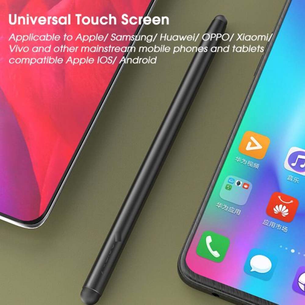 ST01 Dual-Tip Stylus Pen - Precision Capacitive Touch Screen Stylus for Tablets, PCs & Smartphones (Black)