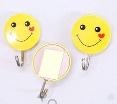 Wall Hanging Hook Set | 9-Piece Emoji Face Hooks with Strong Poster Adhesive