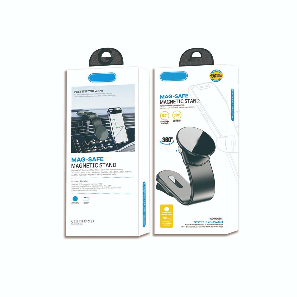 GD-HD968 Multi-Angle MagSafe Car Phone Holder, Secure Magnetic Grip with 360° Rotation for iPhone & Andriod MagSafe-Compatible Devices