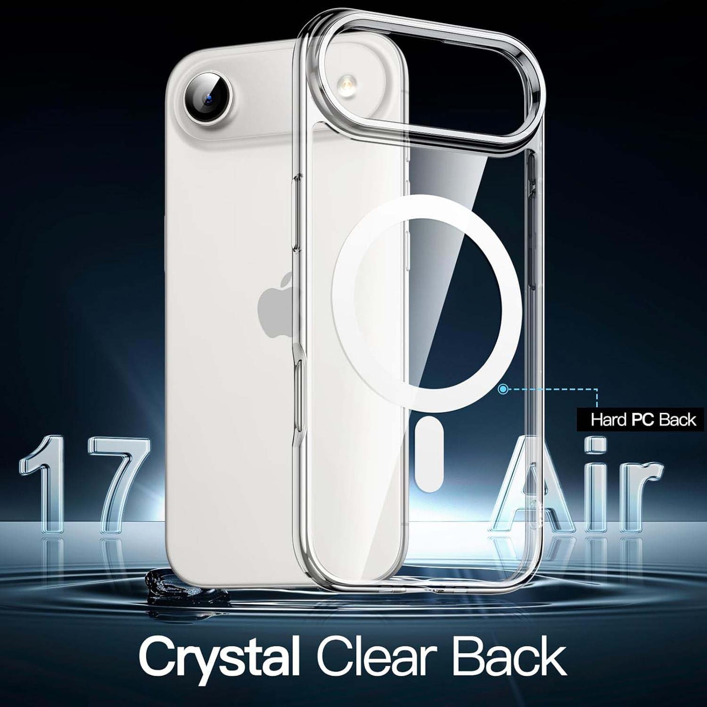 Magnetic Case for iPhone 17 Air - MagSafe Compatible, Shockproof Clear Bumper Cover, Anti-Scratch Back for 6.5" Display