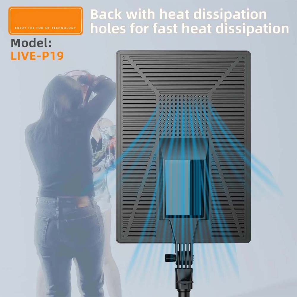 Live-P19 LED Fill Light Panel - Dimmable Bi-Color Lighting for Photography, Video & Live Streaming