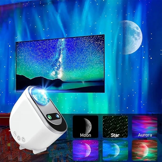 Galaxy Star Projector – 3-in-1 LED Northern Lights Aurora Projector with Bluetooth Speaker and White Noise