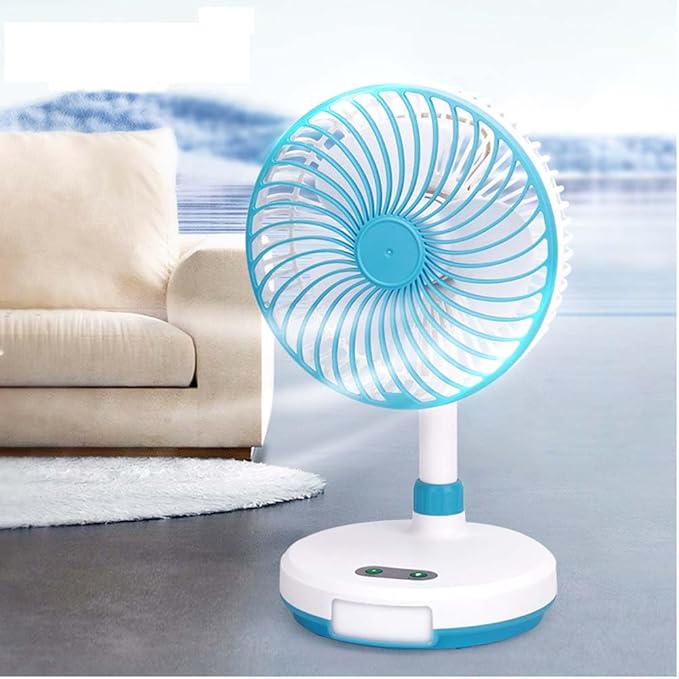USB Charging Rechargeable Table Fan with Lighting Lamp | Portable & Convenient | Made in China