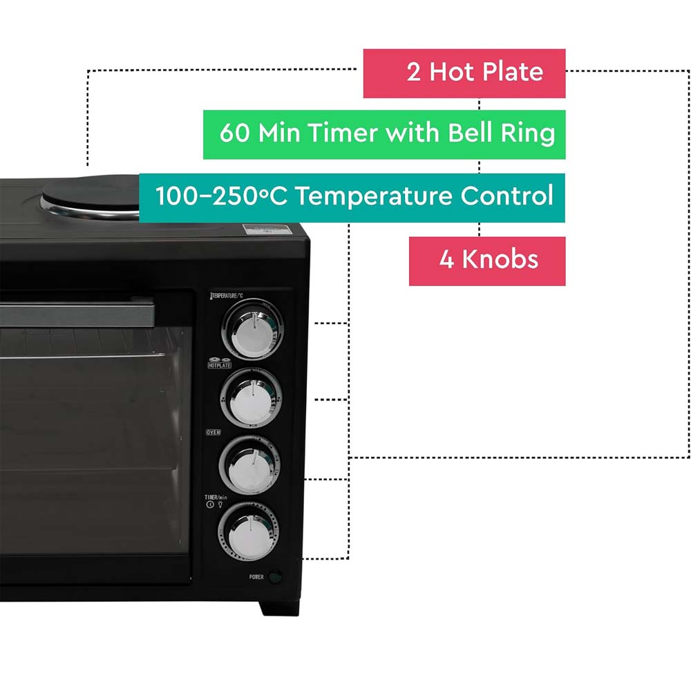 OE-1415 35L Electric Oven Toaster Grill - 6-in-1 Countertop Oven with Convection, Rotisserie & Pizza Function