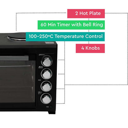 OE-1415 35L Electric Oven Toaster Grill - 6-in-1 Countertop Oven with Convection, Rotisserie & Pizza Function