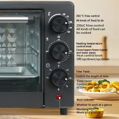 18L Multifunction Toaster Oven - Convection Pizza Maker, 6-in-1 Electric Oven for Baking, Roasting & Toasting