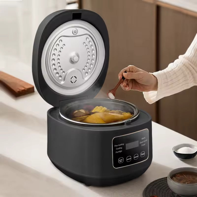 3L Smart Rice Cooker with Steamer - 24H Delay Start, Multi-Functional Cooker for 3-5 People, Includes Measuring Cup & Spoon (Multi Colour)