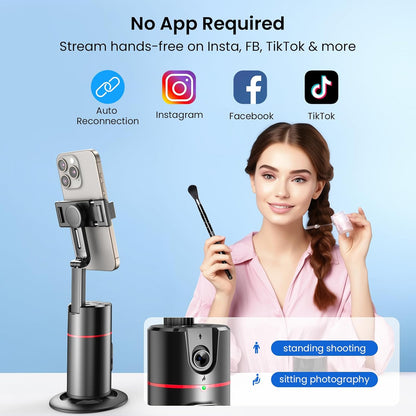 Tripod with Fill Lights – Smart Shooting Holder with 360° Rotation, Detachable Remote, and Gesture Control for Live Vlog Streaming