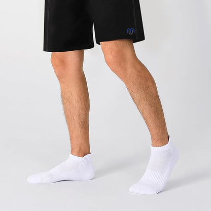 8 Pairs Men's Breathable Cotton Ankle Socks - Lightweight & Comfortable for Spring/Summer/Fall ( White)