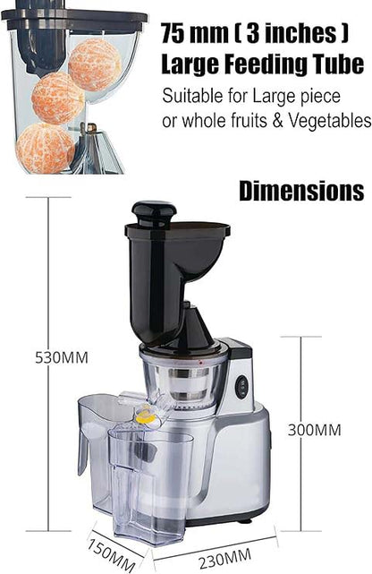 Cold Pressed Whole Slow Juicer Machine | 48 RPM Slow Pressed Juicer | 240-Watt Powerful Motor for All Fruits and Vegetables