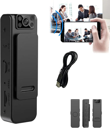 HD 1080p Noise Reduction Body Camera | Portable Body Worn Camera with Night Vision, WiFi, Audio/Video Recording, Back Clip, 180° Adjustable Angle
