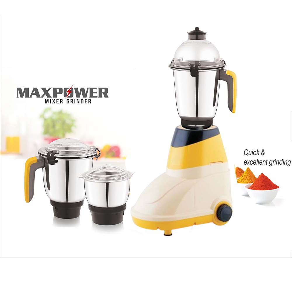 MG-537 Mixer Grinder - Powerful Motor with 3 Stainless Steel Jars for Dry/Wet Grinding