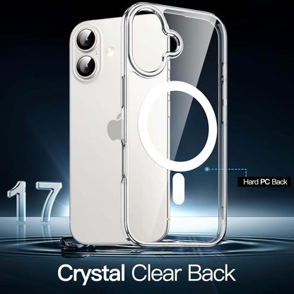 Magnetic Case for iPhone 17 6.3" - MagSafe Compatible, Shockproof Bumper, Anti-Scratch Clear Back (Transparent Design)