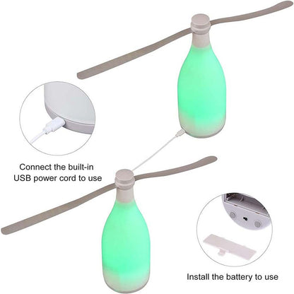 2-in-1 Fly Repellent Fan - USB Table Fan with Light for Indoor/Outdoor Use, Eco-Friendly Mosquito & Insect Deterrent