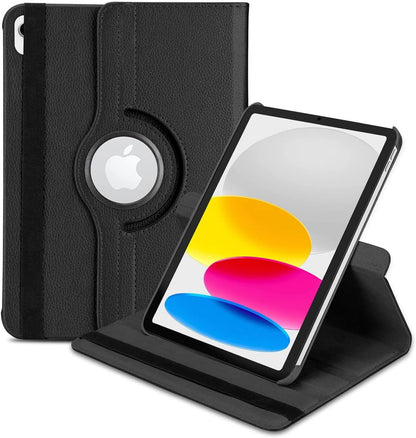 iPad 10th Gen 10.9" Leather Case - 360° Rotating Smart Cover with Auto Sleep/Wake & Multi-Angle Stand (Multi Colour)