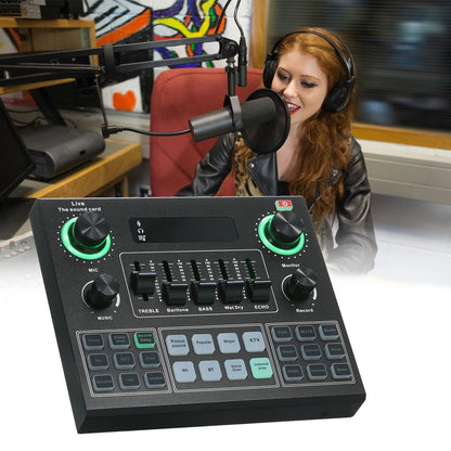 V9 Live Sound Card BT – Audio Accompanying Mixer with Sound Effects for Broadcast Recording and Network Singing on Mobile Phones
