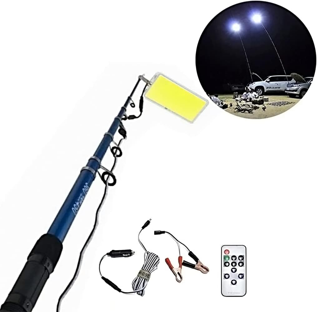 360° Light Multifunction Outdoor LED Fishing Rod Light | 5M Camping Lantern Lamp with IR Remote | 3 Modes | 800W