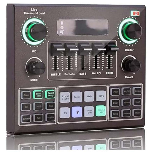 V9 Audio Mixer – Versatile Sound Board with Multi-Channel Capability, Voice Changer, and Effects for Streaming, Gaming, and Podcasting
