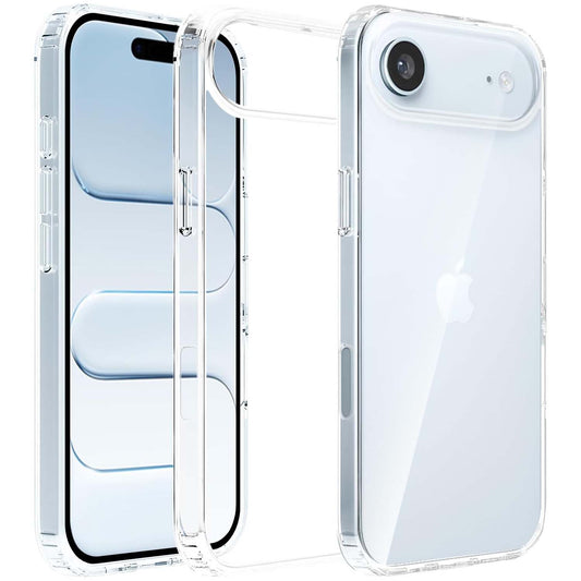Crystal Clear Case for iPhone 17 Air 6.5" (2025) - Anti-Yellowing Hard Back, Slim Shockproof Bumper, Wireless Charging Compatible