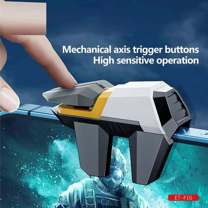ET-F16 6-Finger Mobile Game Controller - High Precision Triggers for PUBG, Free Fire & Call of Duty on iOS/Android