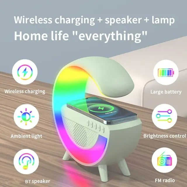 3-in-1 Night LED Desk Lamp | Bluetooth Speaker with 15W Wireless Charging