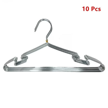 Stainless Steel Flexible Sturdy Clothes Hangers Set – Perfect for Standard Daily Use, Set of 10 Pieces, Silver