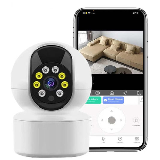 DX-2258 3.0MP Surveillance Camera. Colored night vision, 340° viewing angle & 128GB storage support for clear monitoring.