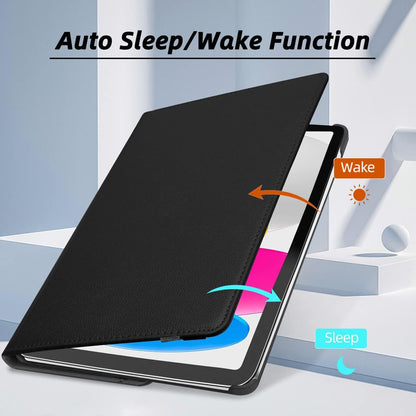 iPad 10th Gen 10.9" Leather Case - 360° Rotating Smart Cover with Auto Sleep/Wake & Multi-Angle Stand (Multi Colour)