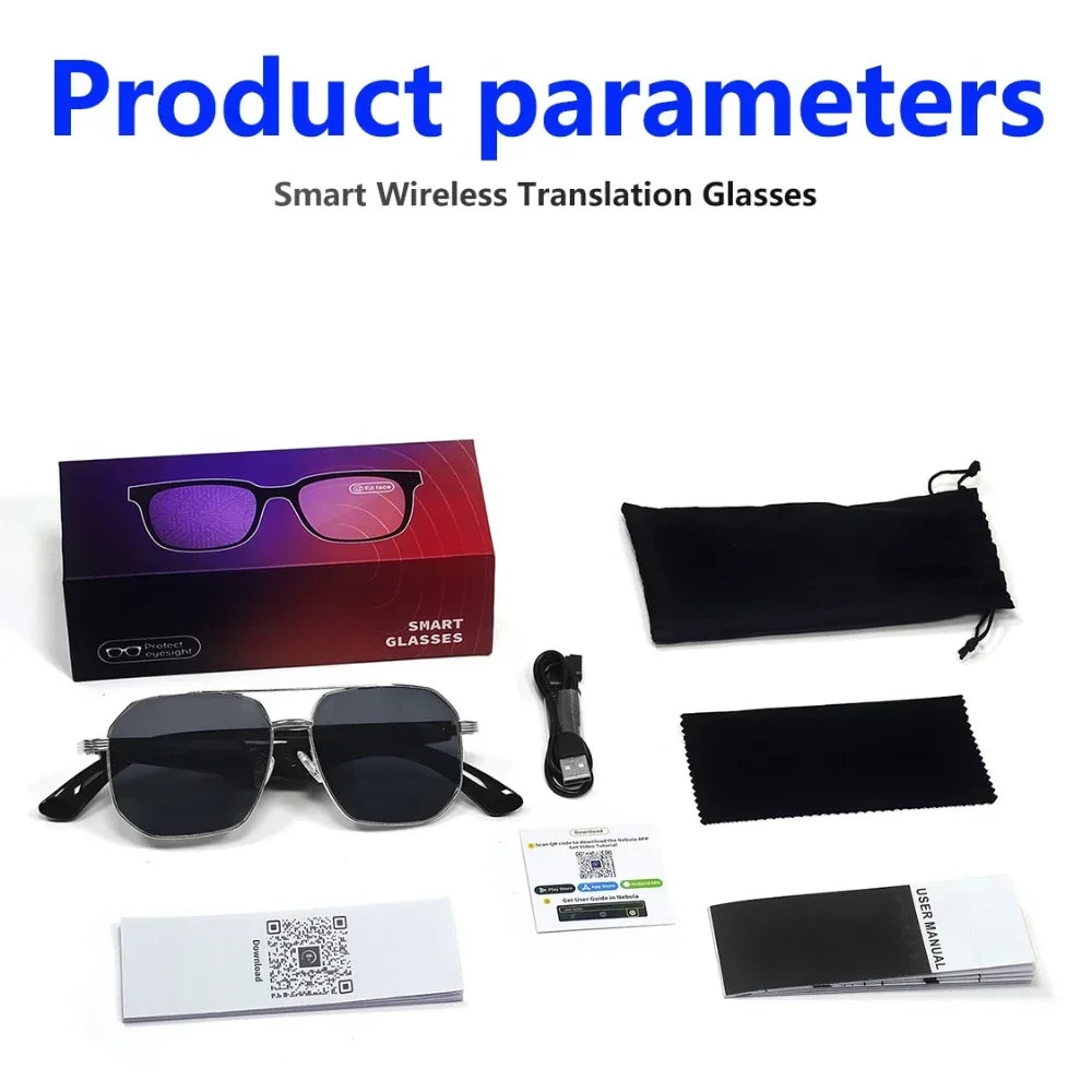 GY500 AI Sports Sunglasses - Wireless Translation, Music & Voice Control, Waterproof for Outdoor Activities
