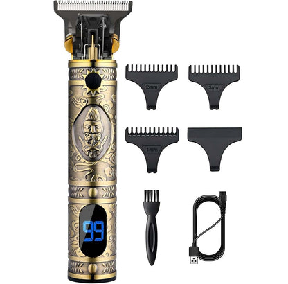 YACD D-044 Cordless Hair Clipper. Affordable elegant metal body, professional stainless blade, USB charging, 120-min runtime.