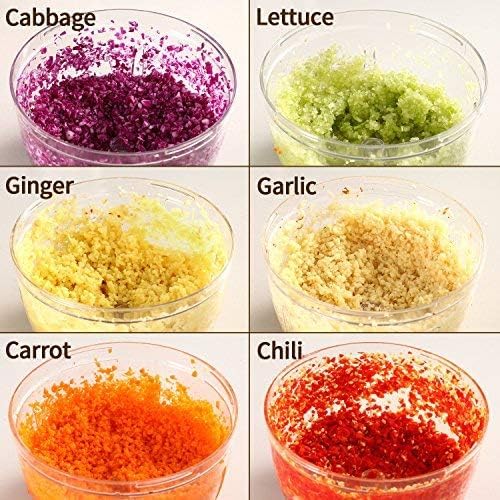 Easy Spin Cutter Hand Chopper | The Ultimate Onion, Garlic, and Vegetable Cutter | Effortless Manual Food Chopper for Quick and Easy Meal Prep