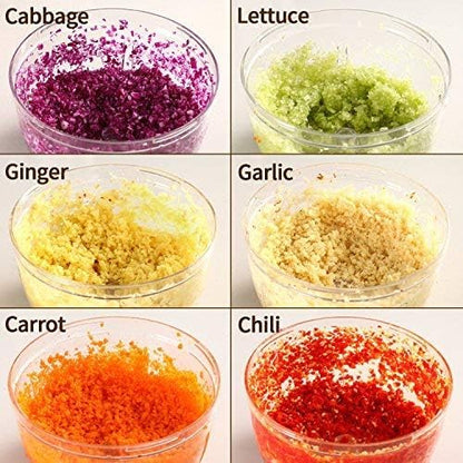 Easy Spin Cutter Hand Chopper | The Ultimate Onion, Garlic, and Vegetable Cutter | Effortless Manual Food Chopper for Quick and Easy Meal Prep