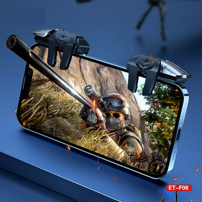 ET-F08 Mobile Game Trigger Controller - Clip-on Fire Buttons & Joystick for iOS/Android Gaming, No Bluetooth Needed