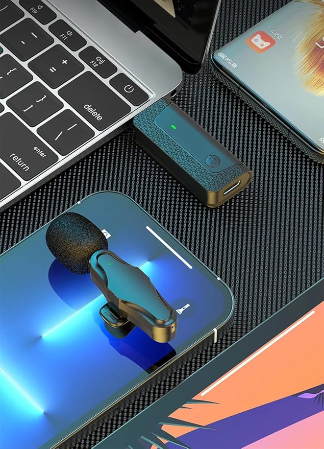 K35 Pro Wireless Lavalier Microphone (2023-24) – Dual-Mic System with Noise Reduction & 3.5mm AUX Compatibility