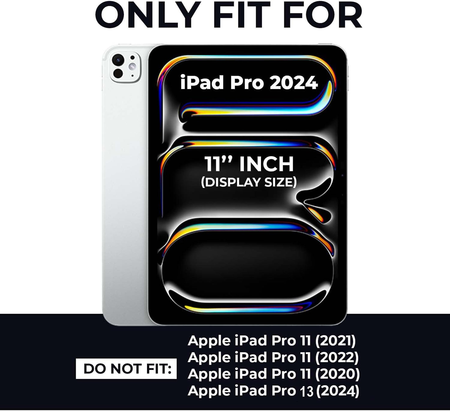 iPad Pro 11 2024 (M4) Case - 360° Rotating Smart Folio Cover with Auto Sleep/Wake & Multi-Angle Stand (Multi Colour)