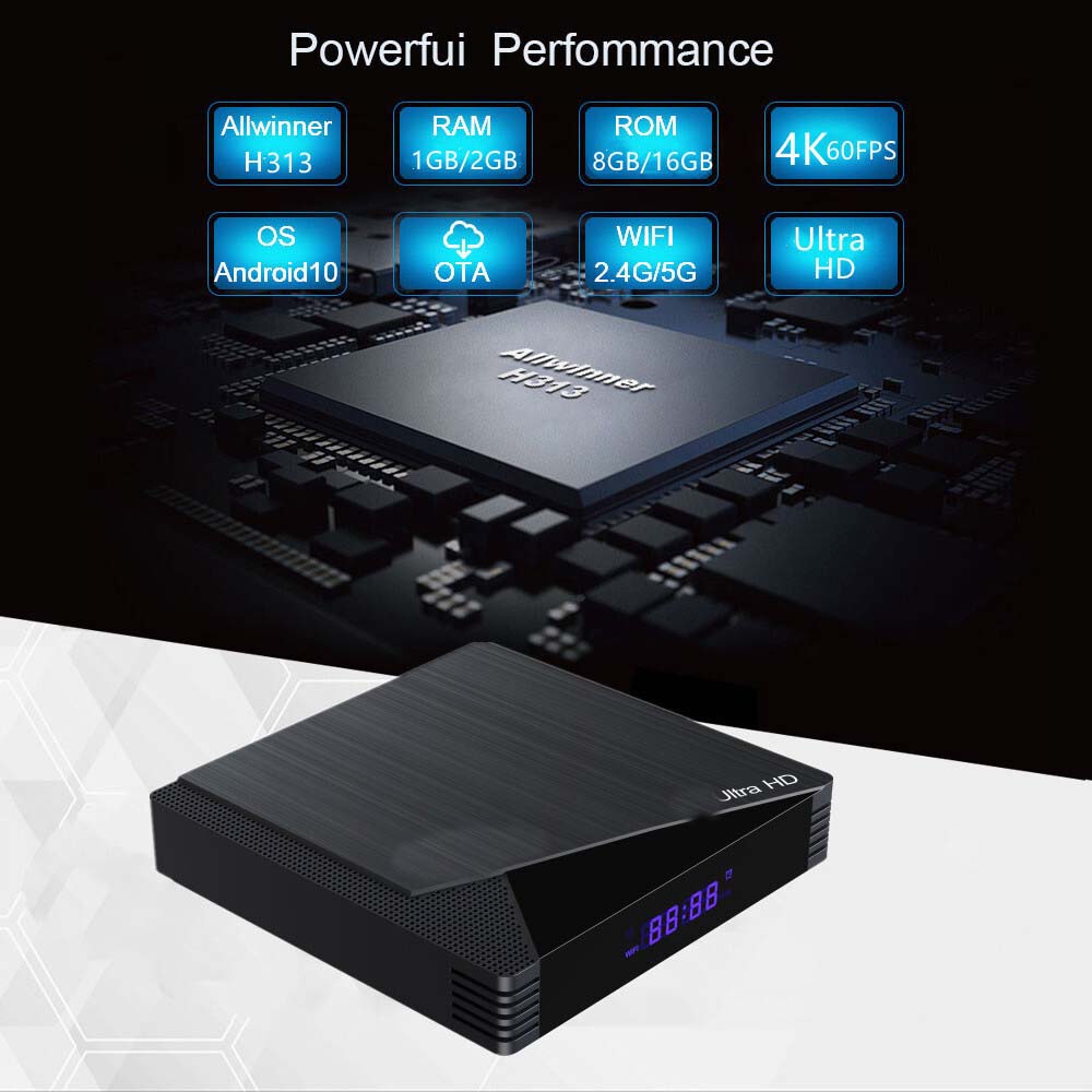 8K Ultra HD Android 12.1 TV Box - 8GB RAM + 128GB ROM, 4K HDR, Dolby Audio, WiFi 6, Bluetooth 5.2